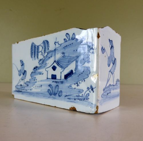 Early 18th C Delft Flower Brick
