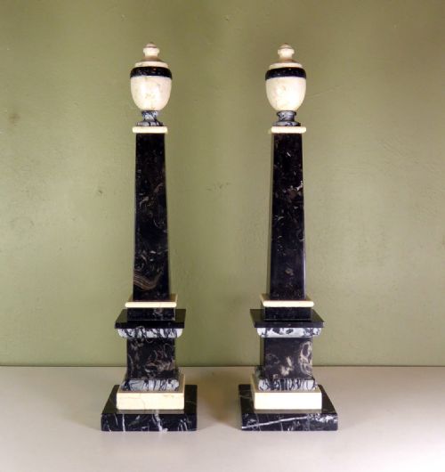 Pair of Marble Obelisks