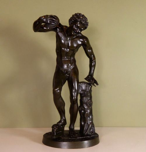 Large 19th C Bronze Dancing Faun