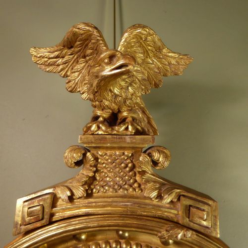 fig 2. REGENCY GILT CONVEX MIRROR WITH EAGLE PEDIMENT