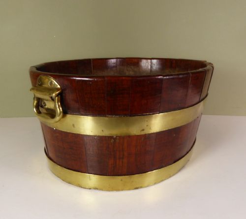 19th C Oval Mahogany Planter