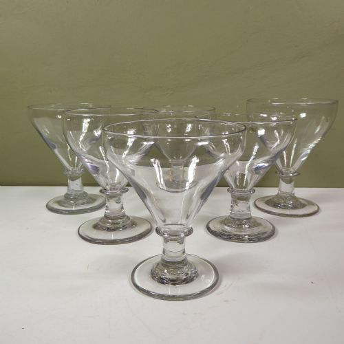 Six Large 19th C Wine Glasses