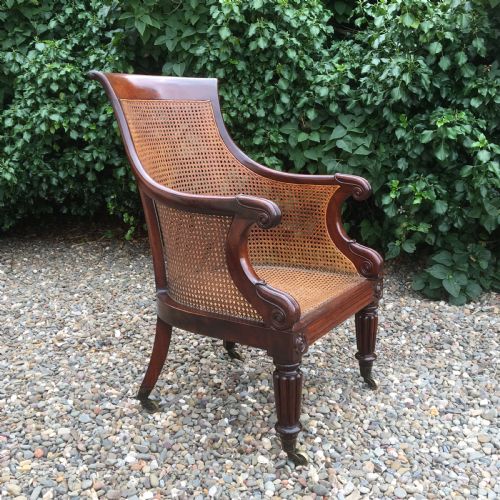 19th C Mahogany Library Chair
