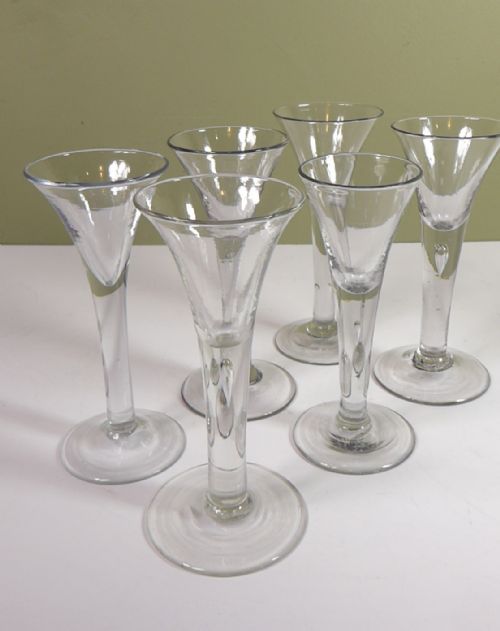 Six 18th C Cordial Glasses
