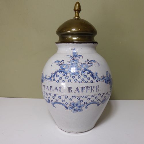 18th C Delft Tobacco Jar
