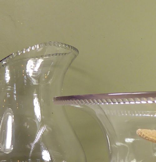 LARGE 19TH C GLASS BOWL JUG - ADDITIONAL PHOTO 5