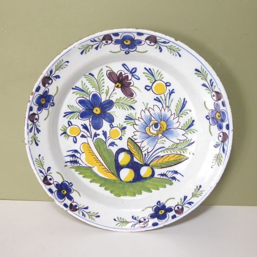 18th C Delft Polychrome Charger