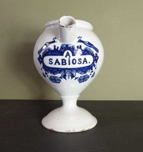 18th C Delft Apothecary Jar