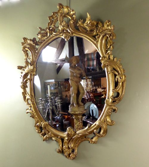 Large Early 19th C Gilt Mirror