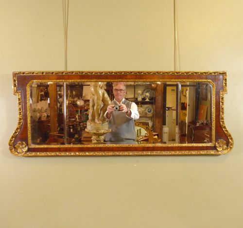 George II Walnut Overmantle Mirror C 1730.