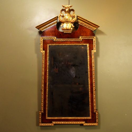 Good George II Walnut & Gilt Mirror