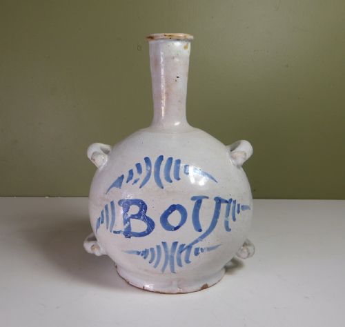 18th C Delft Wine Bottle