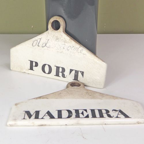 Pair of 19th C Wine Bin Labels
