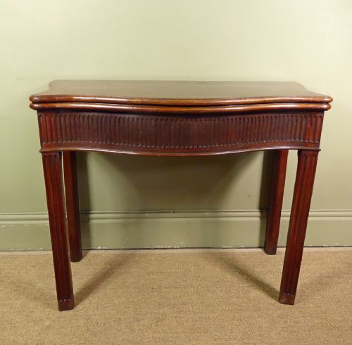George III Mahogany Serpentine Tea Table