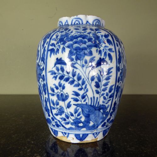 18th C Delft Blue & White Vase