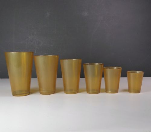 Set of Six 19th C Horn Beakers