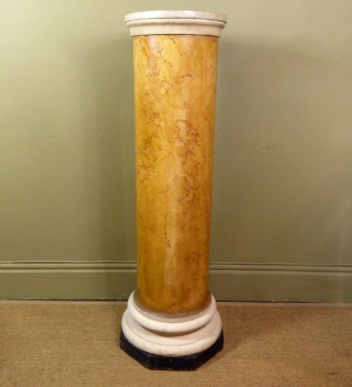 19th C Scagliola Pedestal Column