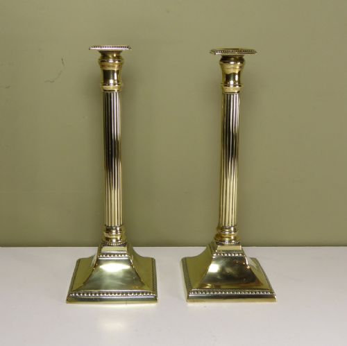 18th C Brass Candlesticks