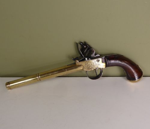 18th C Brass Barrelled Flintlock Pistol