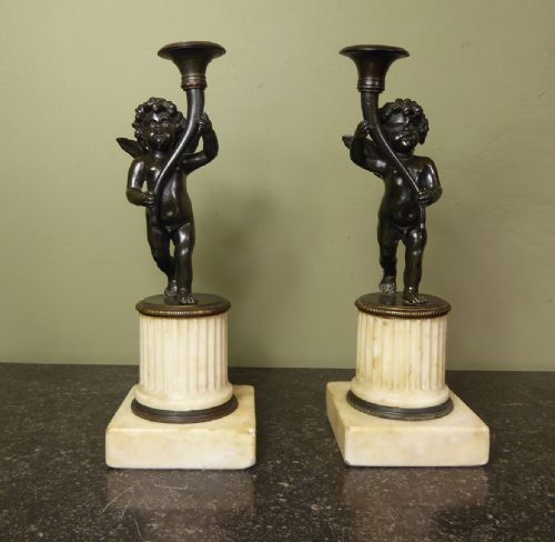 Pair of Regency Bronze Cherubs