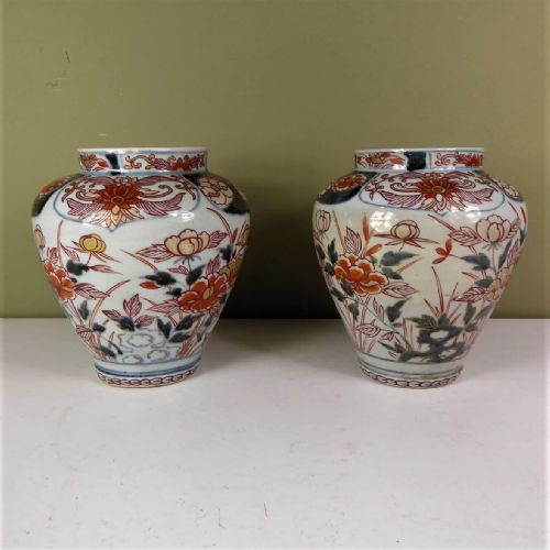 Pair of 18th C Imari Vases