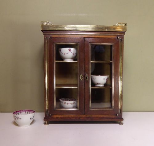 19th C Mahogany Miniature Vitrine Cabinet