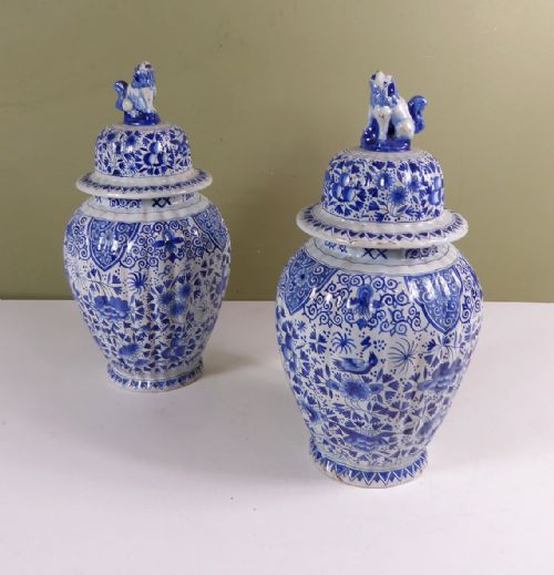 fig 1. A Pair of Early 19th C. Delft Jars