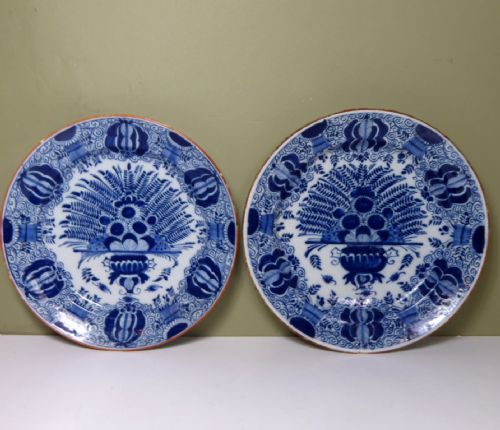 Pair of 18th C Delft Chargers