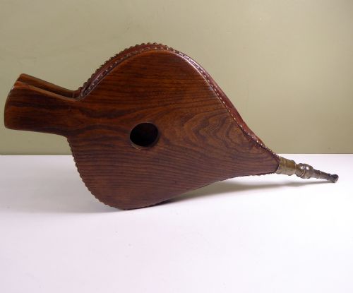 Large Pair of Elm Fire Bellows