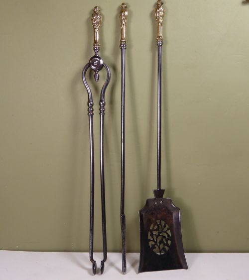 
Set of George III Steel & Brass Fire Tools