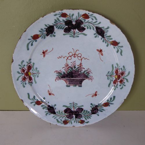 18th C Delft Polychrome Plate