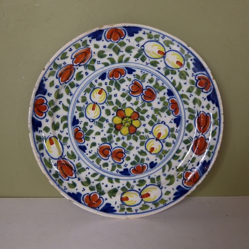 18th C Delft Polychrome Plate