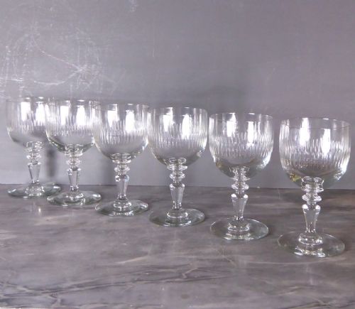 Set of Six 19th C Wine Glasses