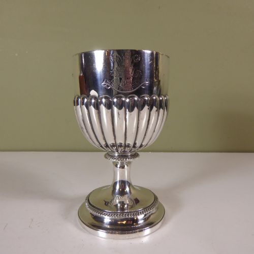 19th C Silver Military Goblet