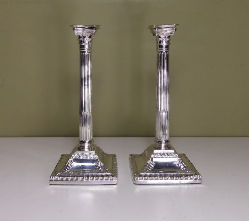 Pair of 18th C Silver Candlesticks
