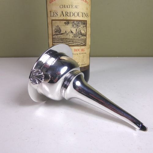 19th C Silver Plated Wine Funnel