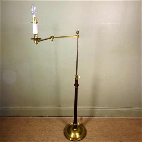 An Adjustable Brass Floor Lamp