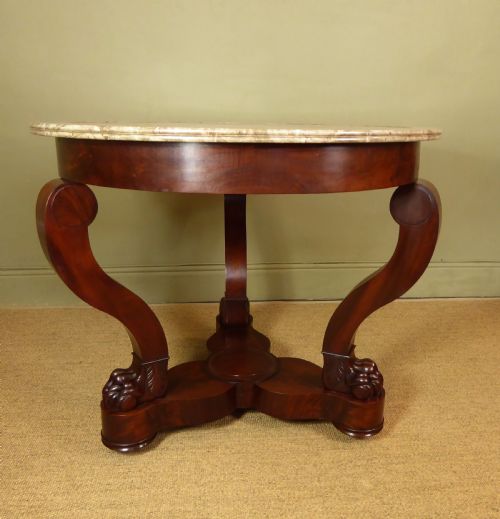 fig 1. 19TH C MARBLE TOPPED CENTRE TABLE