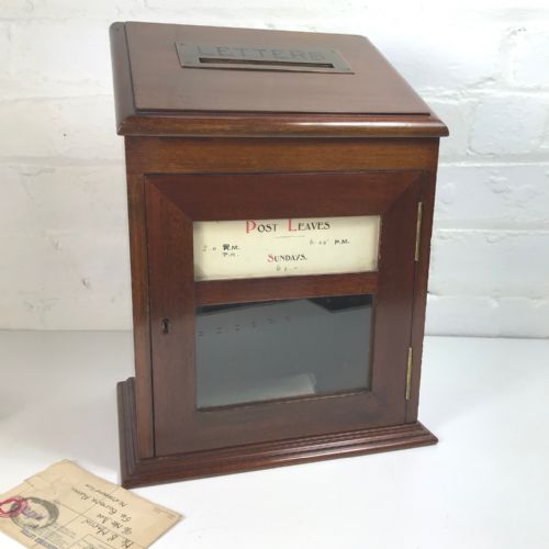19th C Mahogany Country House Post Box