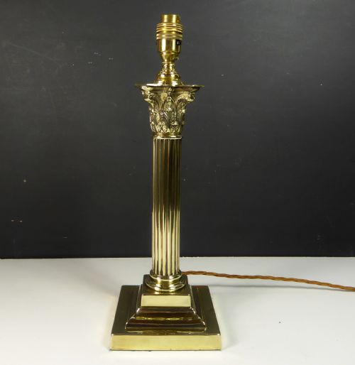 19th C Corinthian Column Lamp