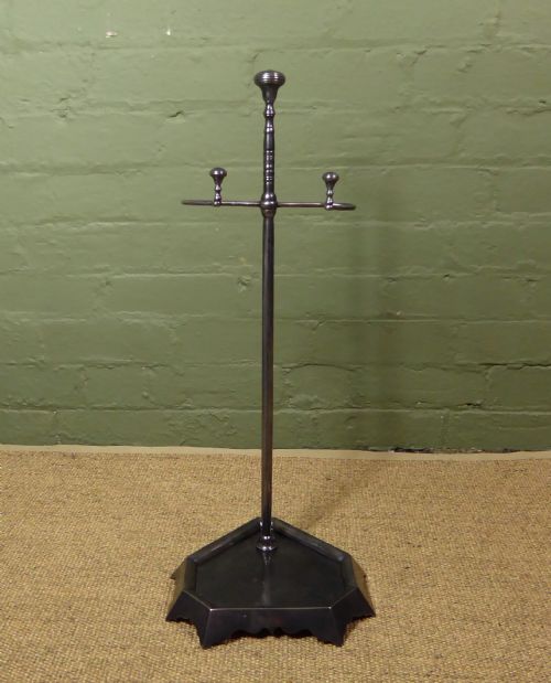 19th C Burnished Steel Fire Tool Stand