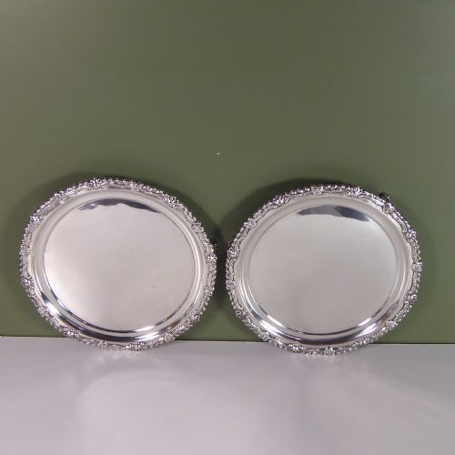 Pair of Regency Silver Salvers