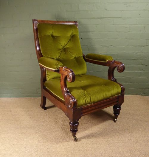 Generous Rosewood Library Chair