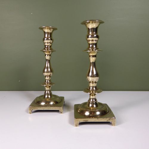 Pair of Cast Brass Candlesticks 1820