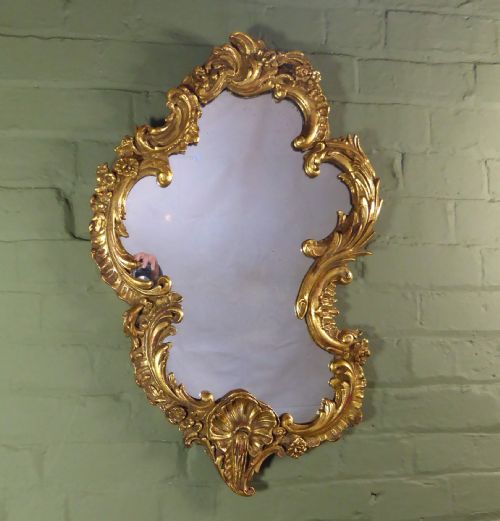 19th C Scrolled Gilt Mirror