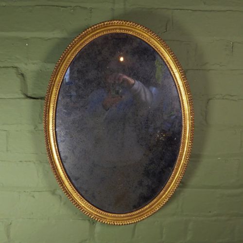 19th C Oval Gilt Wall Mirror