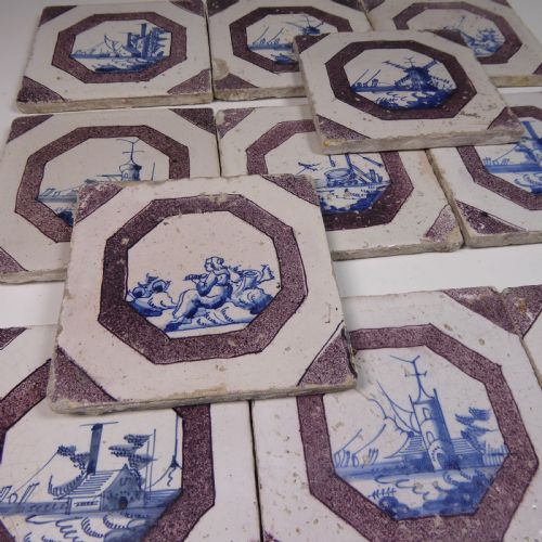 Set of 18th C Delft Tiles