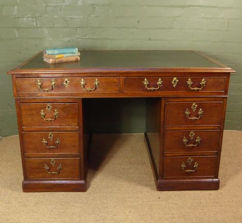 George III Mahogany Pedestal Desk