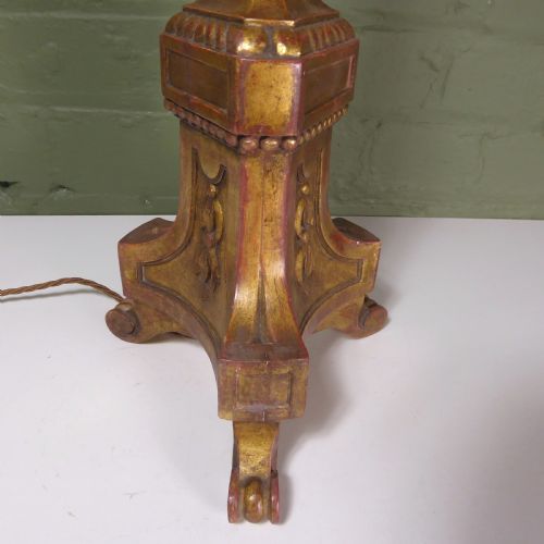 19TH C GILT PRICKET STICK LAMP BASE - ADDITIONAL PHOTO 4