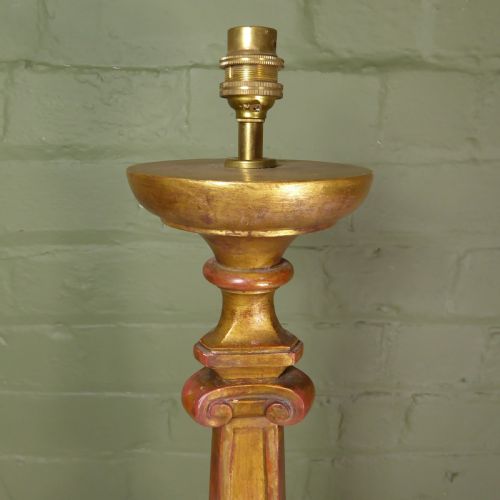 19TH C GILT PRICKET STICK LAMP BASE - ADDITIONAL PHOTO 5